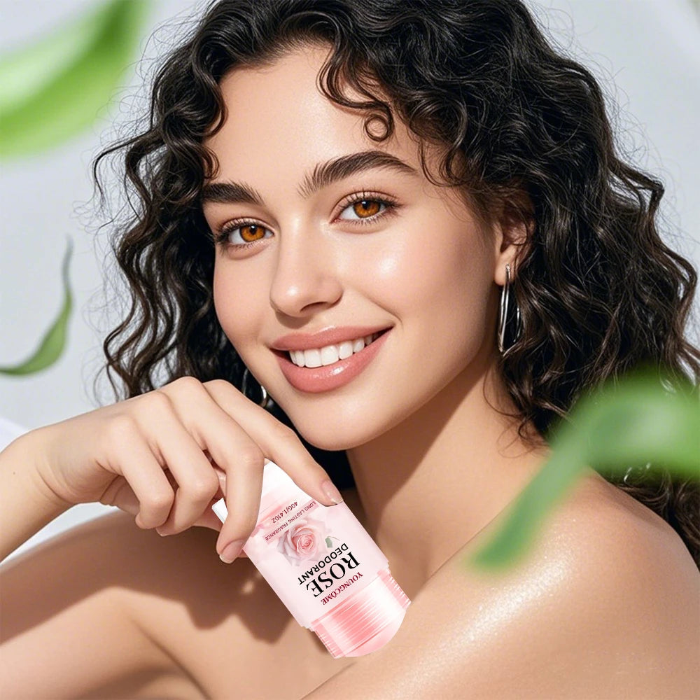 Pink Rose Deodorant Stick – Long-Lasting Fragrance, Cooling Armpit Perfume Cream