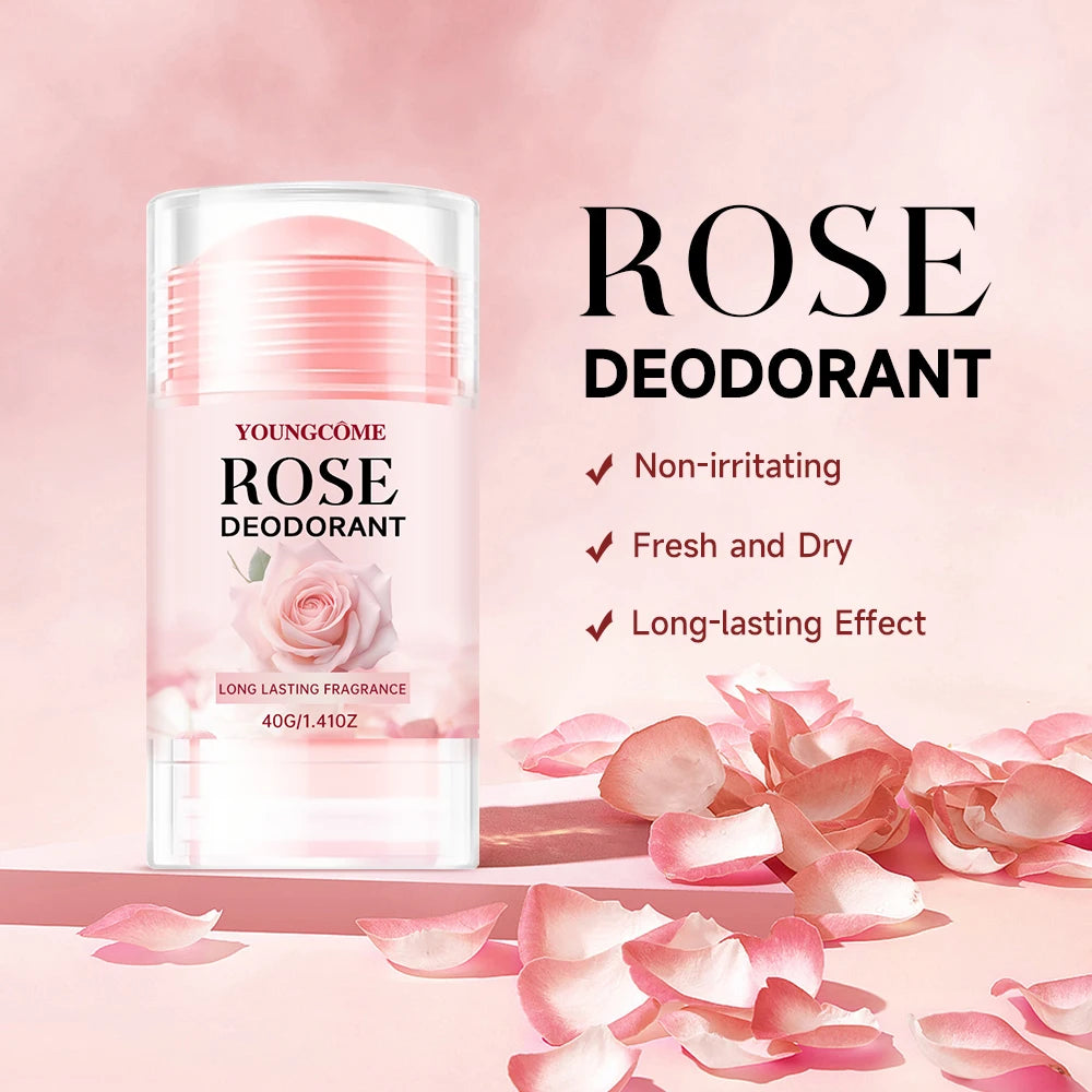 Pink Rose Deodorant Stick – Long-Lasting Fragrance, Cooling Armpit Perfume Cream