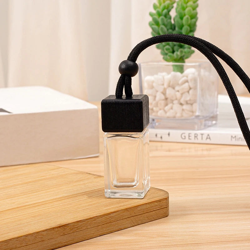 Car Empty Perfume Bottle 1PC – Dyed Square Cap for Essential Oil Diffuser & Fragrance