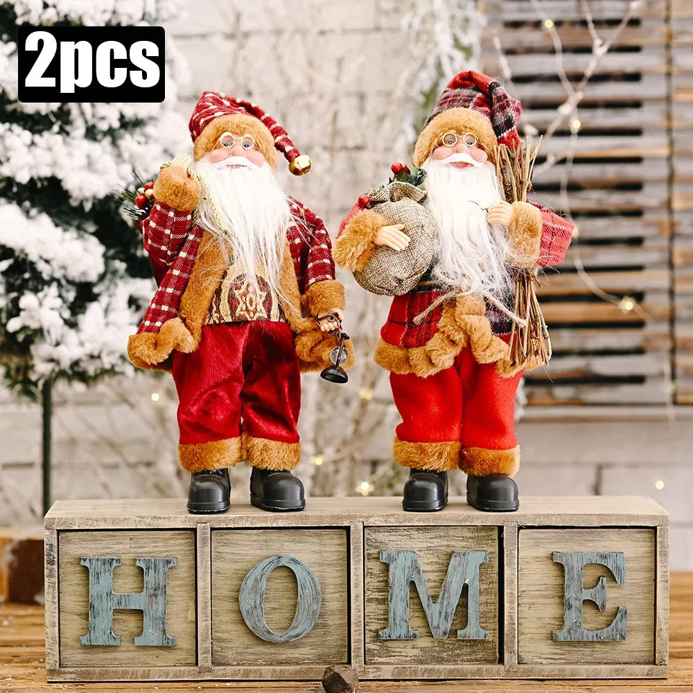 Santa Claus Plush Ornament – 1–4PCS Christmas Home Decoration & New Year Gift