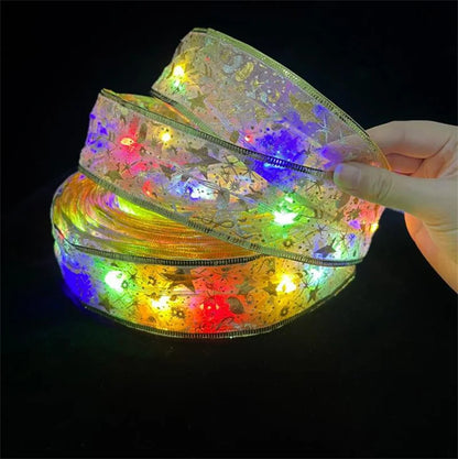 Holiday Ribbon Fairy Lights – 1–10m LED Christmas String Lights for Home & Party Decor
