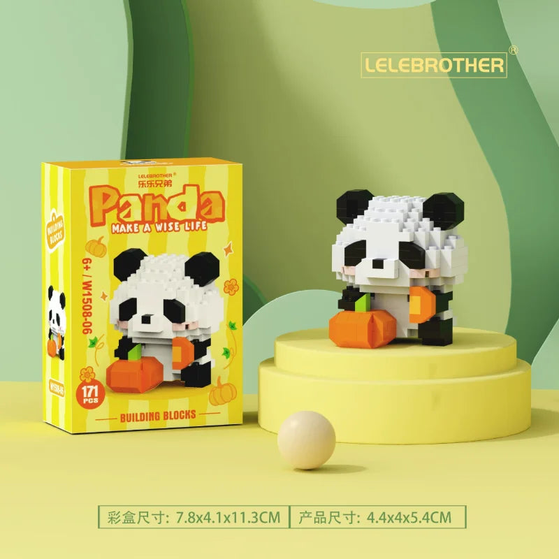 Cartoon Red Panda Block Toy – Educational Building Set for Children, Holiday & Birthday Gift