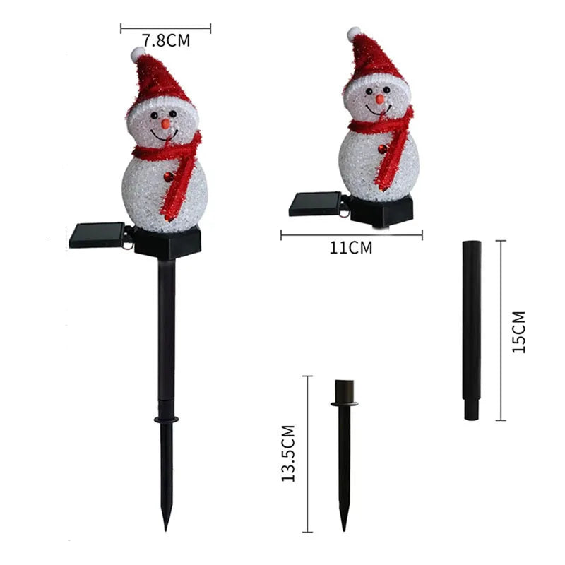 Christmas Solar Snowman Lights – Outdoor LED Stakes for Lawn, Garden & Patio Decor