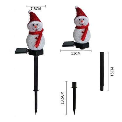 Christmas Solar Snowman Lights – Outdoor LED Stakes for Lawn, Garden & Patio Decor