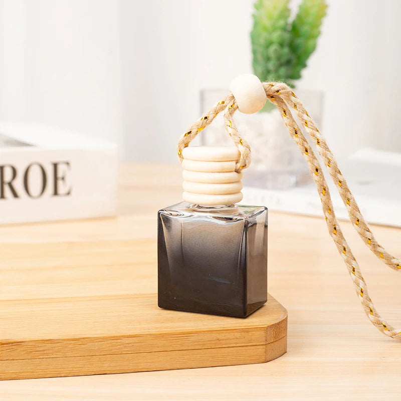 Car Empty Perfume Bottle 1PC – Dyed Square Cap for Essential Oil Diffuser & Fragrance