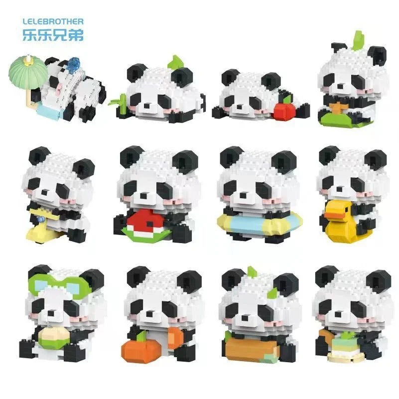 Cartoon Red Panda Block Toy – Educational Building Set for Children, Holiday & Birthday Gift