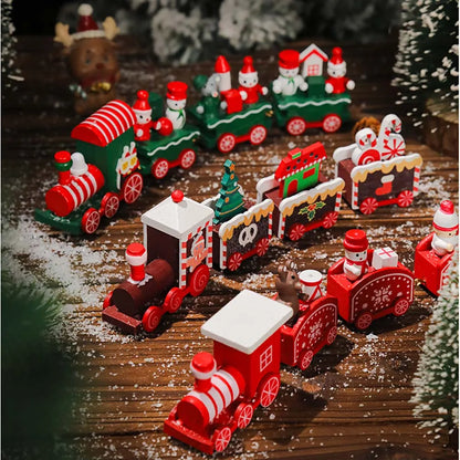 Christmas Wooden Train Ornament – Moving Decoration for Home & New Year 2026