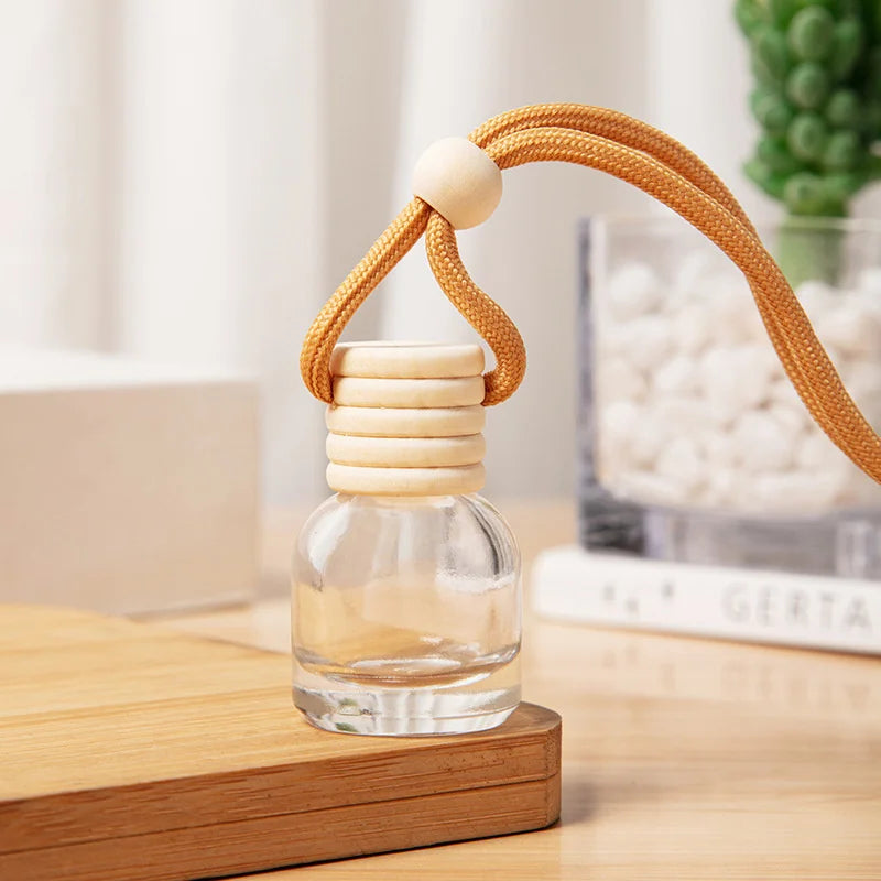 Car Empty Perfume Bottle 1PC – Dyed Square Cap for Essential Oil Diffuser & Fragrance