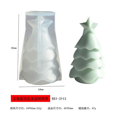 Christmas Tree Candle Mold – 3D Silicone DIY Candle Making Kit for Holiday Crafts