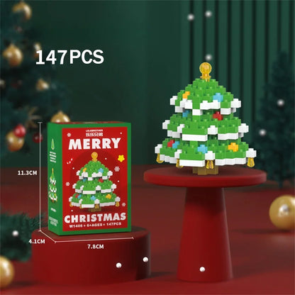 Christmas Micro Blocks Toy Set – Santa, Tree, Reindeer & Snowman Building Kits