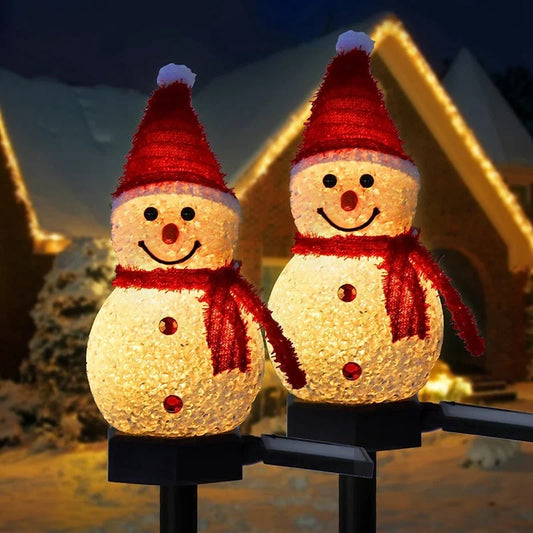 Christmas Solar Snowman Lights – Outdoor LED Stakes for Lawn, Garden & Patio Decor