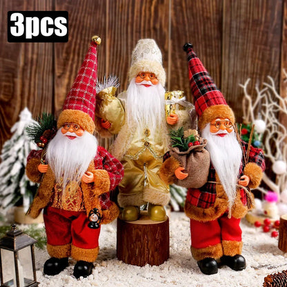 Santa Claus Plush Ornament – 1–4PCS Christmas Home Decoration & New Year Gift
