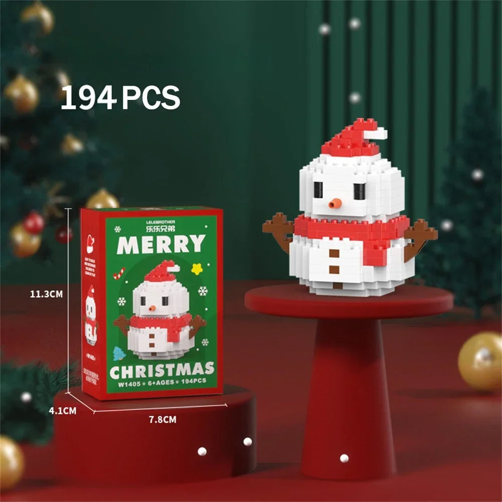 Christmas Micro Blocks Toy Set – Santa, Tree, Reindeer & Snowman Building Kits
