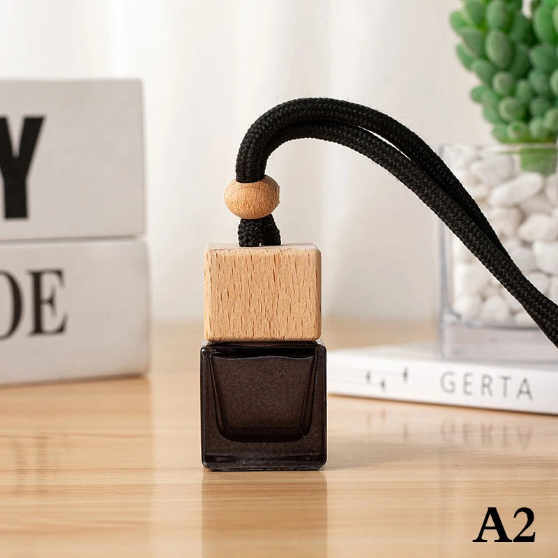 Car Empty Perfume Bottle 1PC – Dyed Square Cap for Essential Oil Diffuser & Fragrance