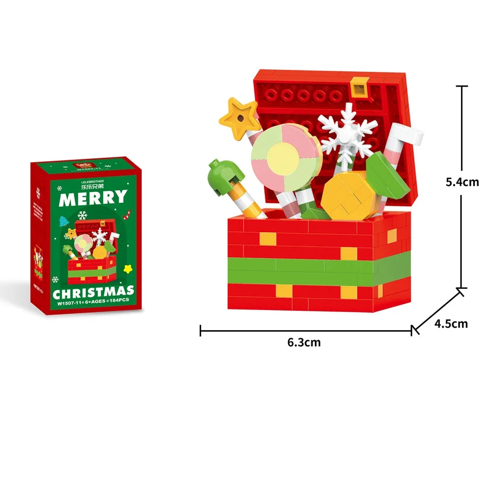 Christmas Micro Blocks Toy Set – Santa, Tree, Reindeer & Snowman Building Kits