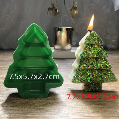 Christmas Tree Candle Mold – 3D Silicone DIY Candle Making Kit for Holiday Crafts