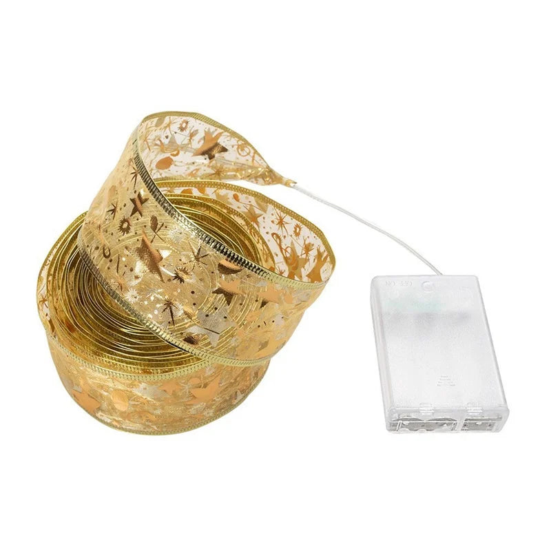 Holiday Ribbon Fairy Lights – 1–10m LED Christmas String Lights for Home & Party Decor