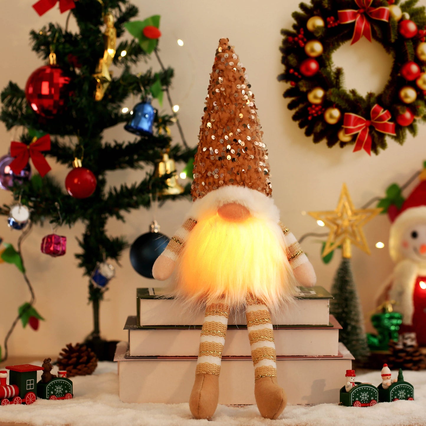 Glowing Gnome Christmas Decoration – 30cm Faceless Doll for Tree & Home 2026