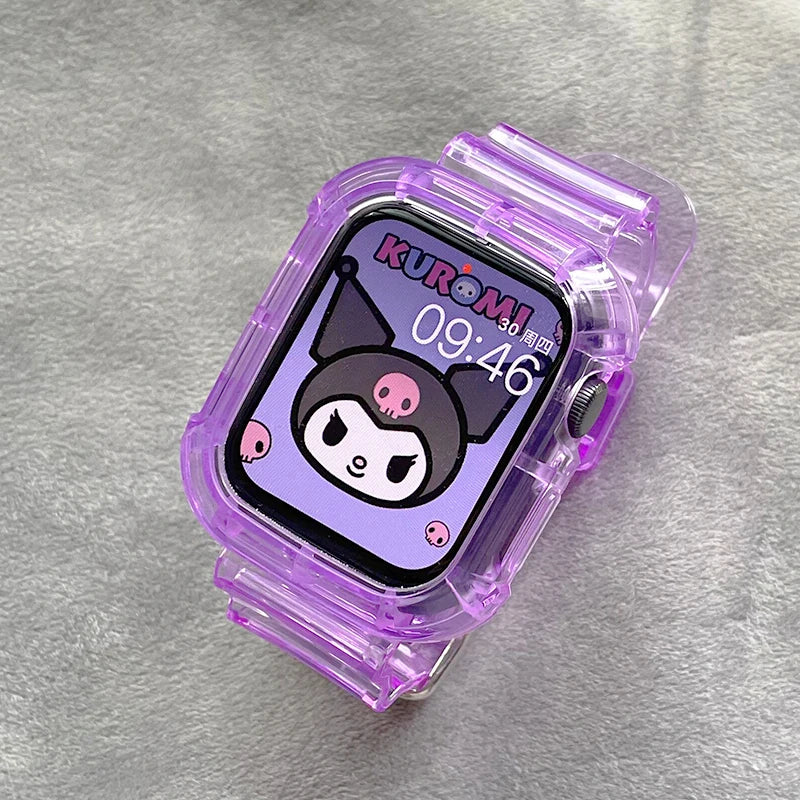 Apple Watch Transparent Silikonband – Rem & Fodral för Serie 3–10, 38–46mm