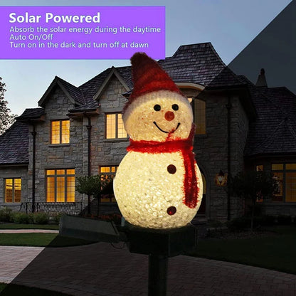 Christmas Solar Snowman Lights – Outdoor LED Stakes for Lawn, Garden & Patio Decor