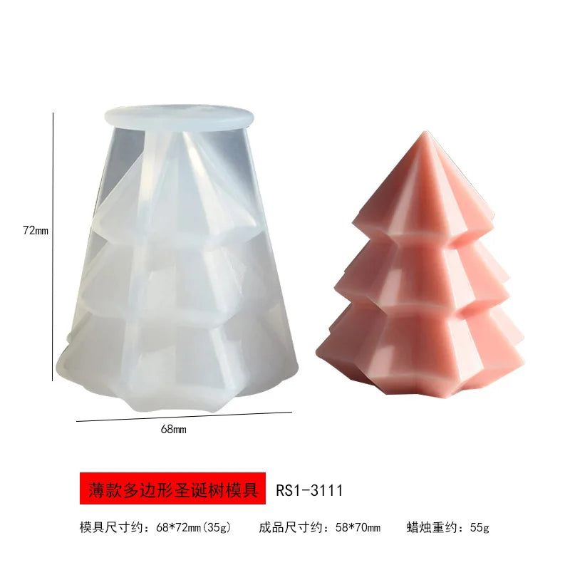 Christmas Tree Candle Mold – 3D Silicone DIY Candle Making Kit for Holiday Crafts