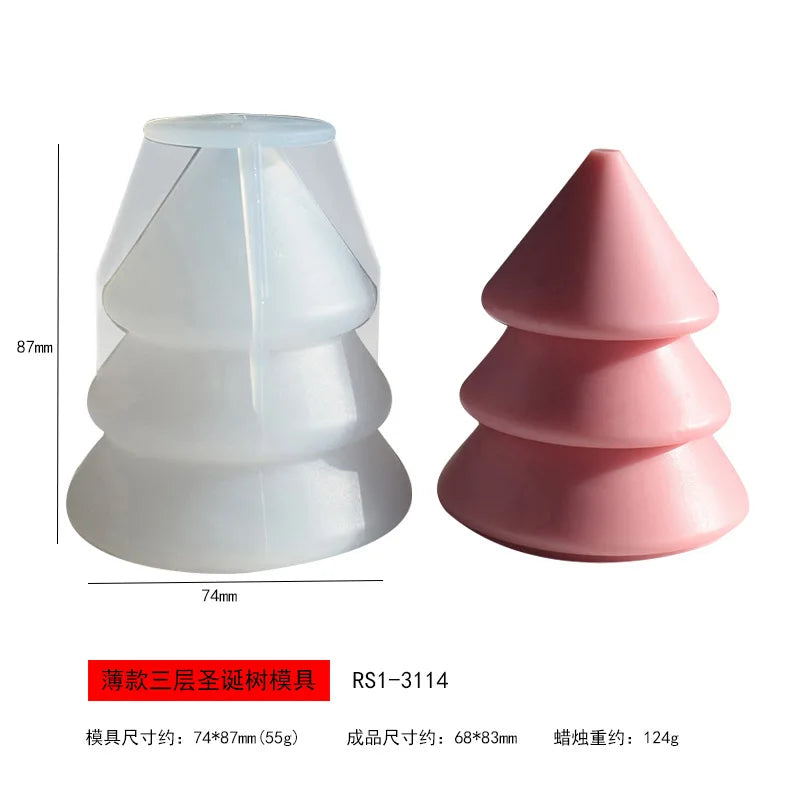 Christmas Tree Candle Mold – 3D Silicone DIY Candle Making Kit for Holiday Crafts