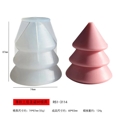 Christmas Tree Candle Mold – 3D Silicone DIY Candle Making Kit for Holiday Crafts