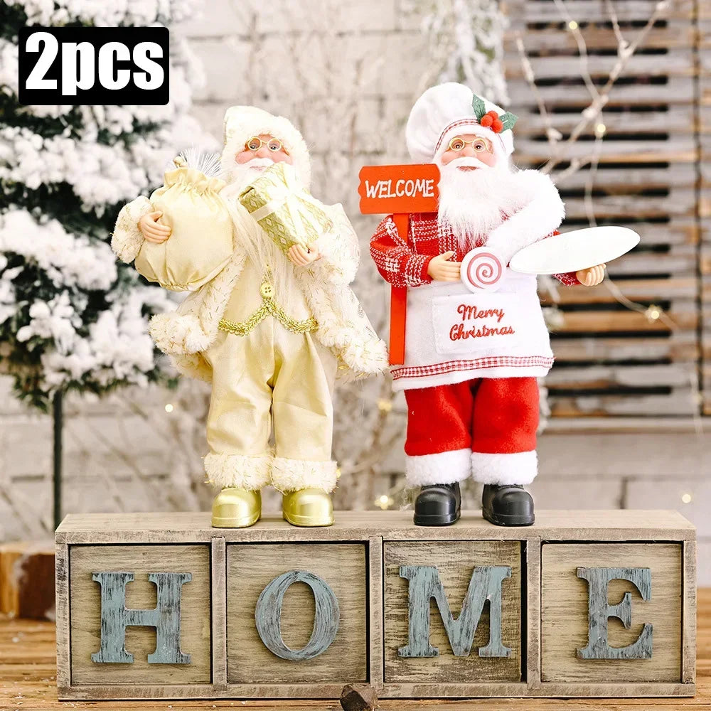 Santa Claus Plush Ornament – 1–4PCS Christmas Home Decoration & New Year Gift