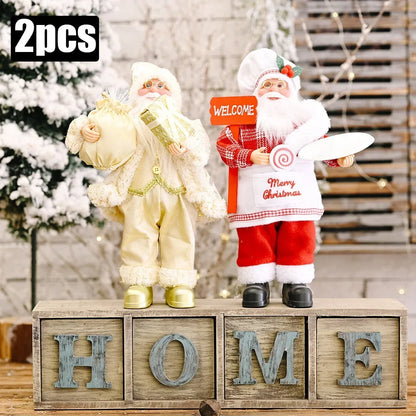 Santa Claus Plush Ornament – 1–4PCS Christmas Home Decoration & New Year Gift