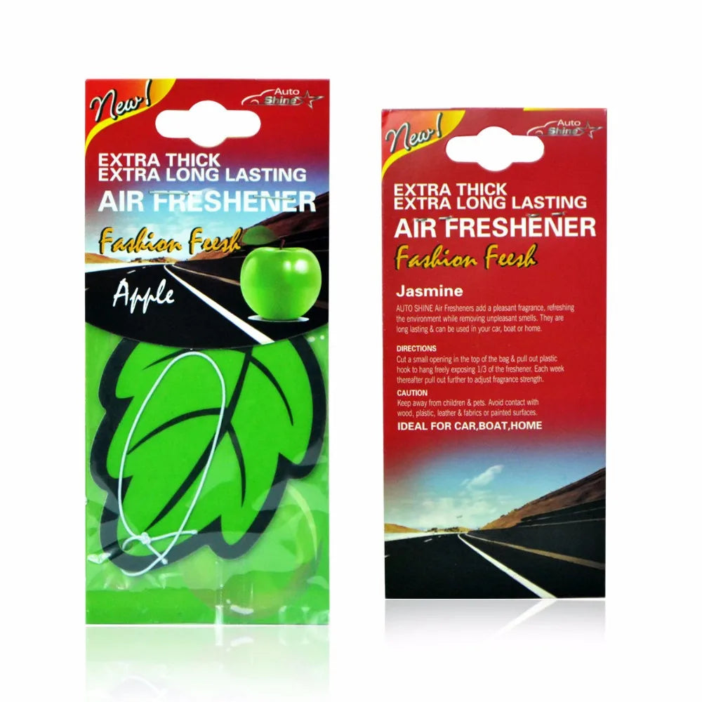 Natural Car Air Freshener Set – 6/3PCS Vanilla Scent Tea Paper Leaf Hanging Fragrance