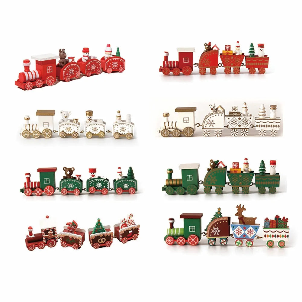 Christmas Wooden Train Ornament – Moving Decoration for Home & New Year 2026