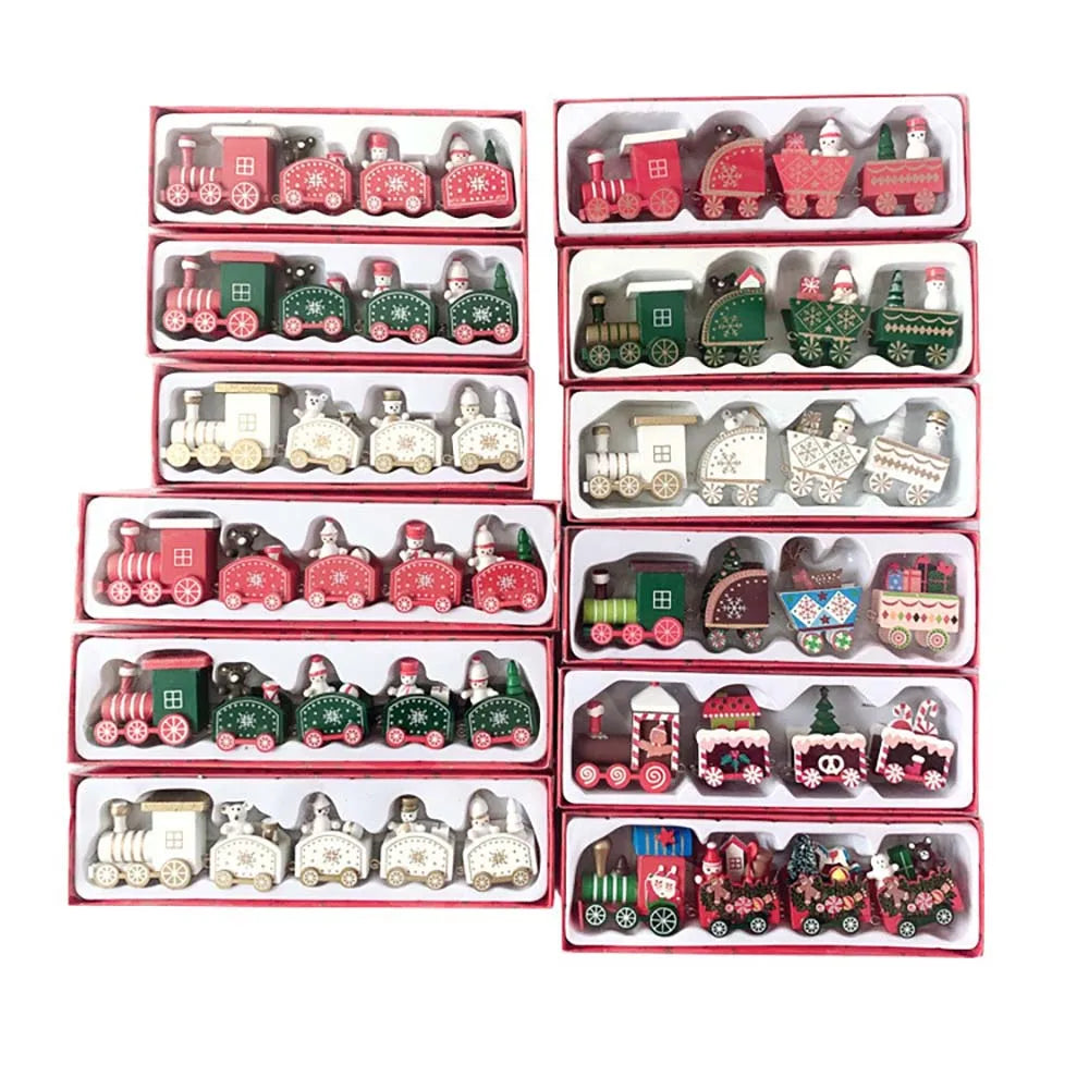 Christmas Wooden Train Ornament – Moving Decoration for Home & New Year 2026