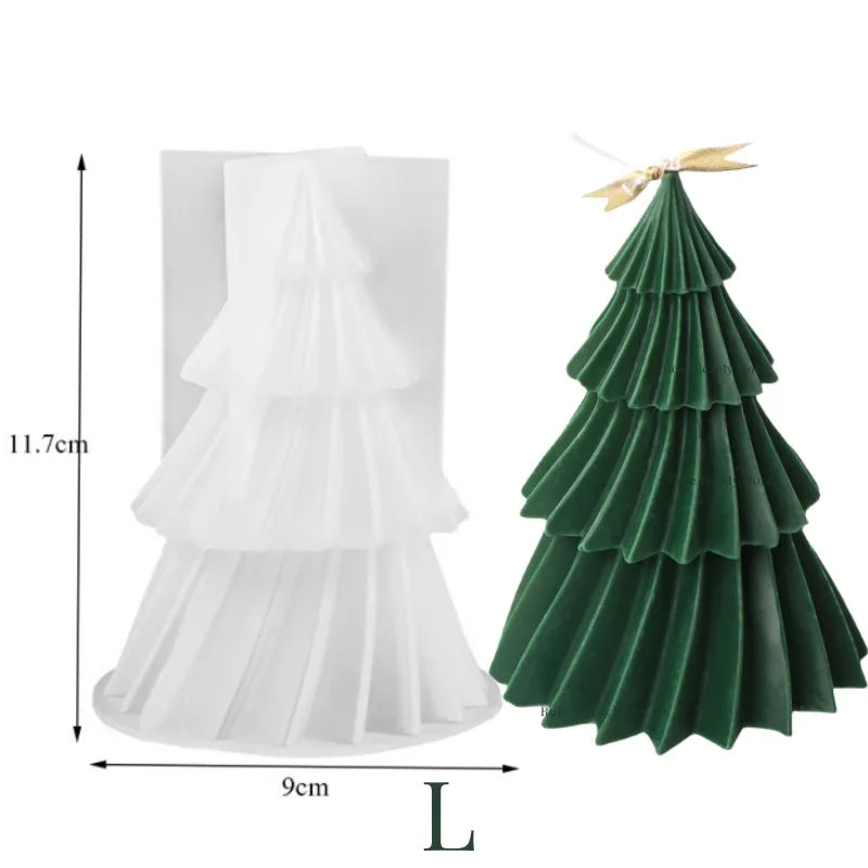 Christmas Tree Candle Mold – 3D Silicone DIY Candle Making Kit for Holiday Crafts
