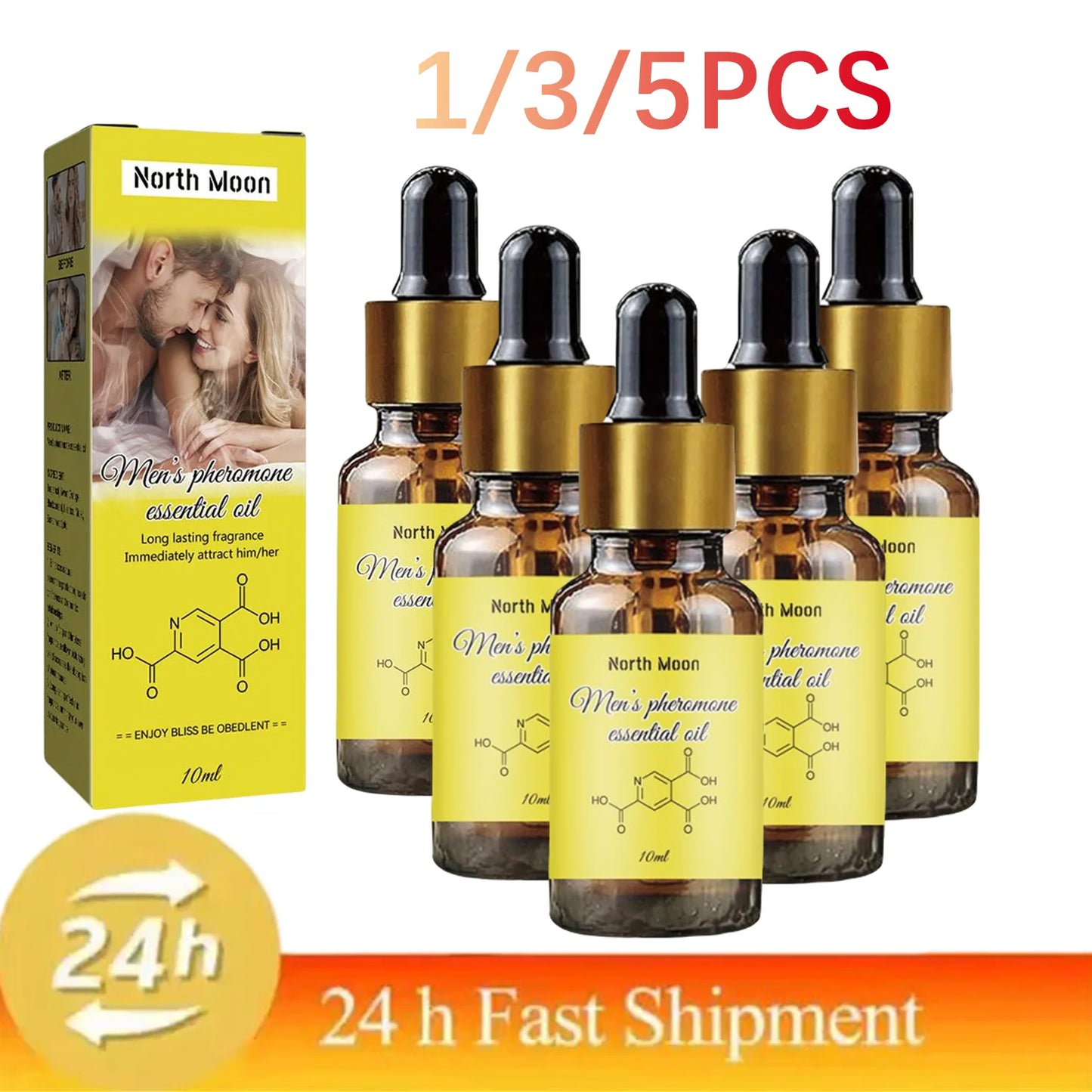 Natural Pheromone Oil 1/3/5PCS – Attraction Perfume for Men & Women