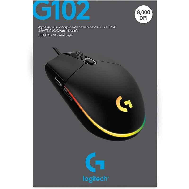 Logitech G102 LIGHTSPEED Gaming Mouse – 8000 DPI Wired, No Driver, Laptop Accessories