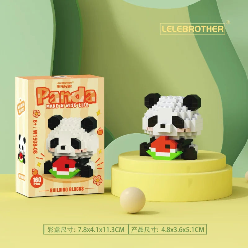 Cartoon Red Panda Block Toy – Educational Building Set for Children, Holiday & Birthday Gift