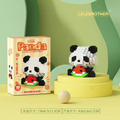 Cartoon Red Panda Block Toy – Educational Building Set for Children, Holiday & Birthday Gift