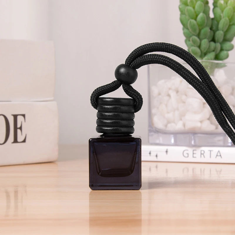Car Empty Perfume Bottle 1PC – Dyed Square Cap for Essential Oil Diffuser & Fragrance