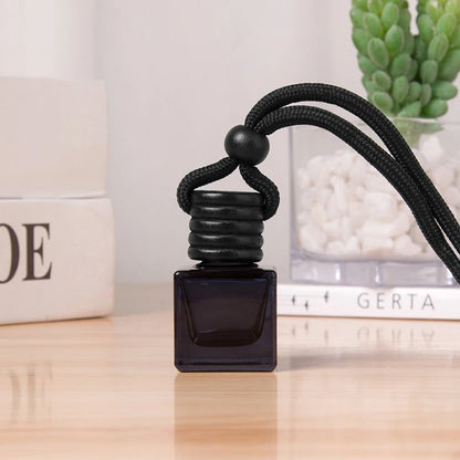 Car Empty Perfume Bottle 1PC – Dyed Square Cap for Essential Oil Diffuser & Fragrance