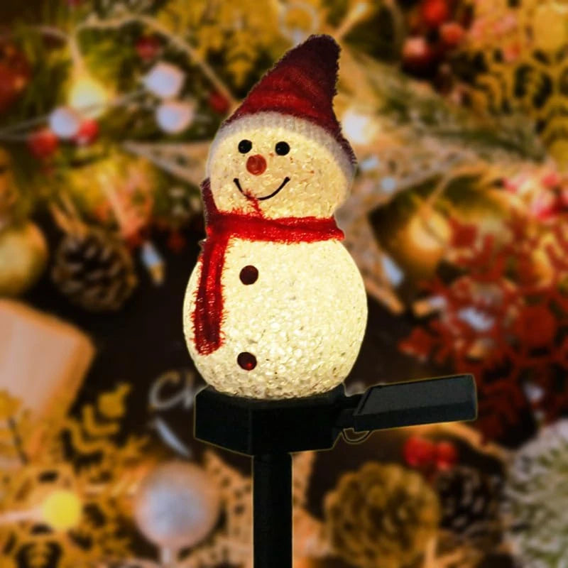 Christmas Solar Snowman Lights – Outdoor LED Stakes for Lawn, Garden & Patio Decor