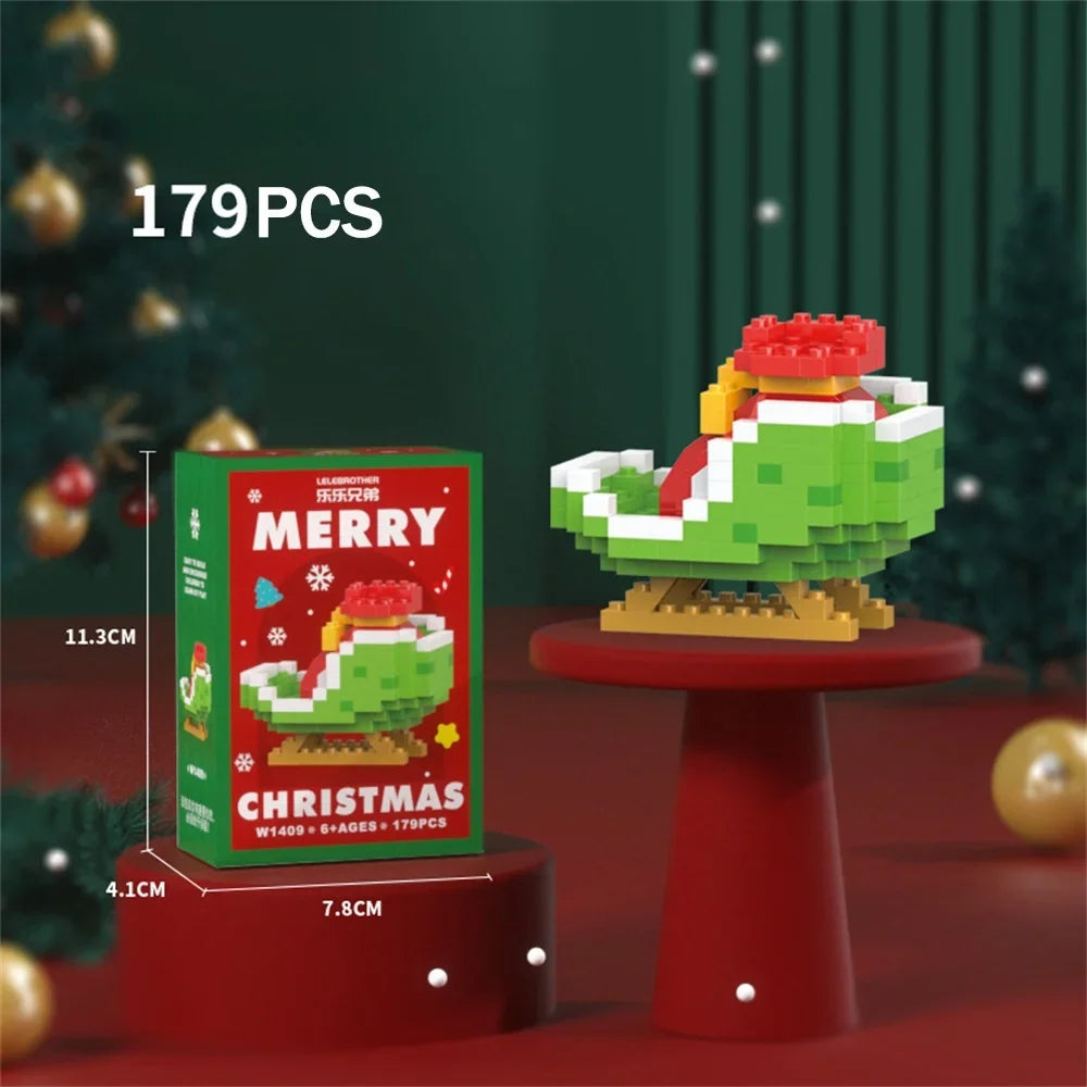 Christmas Micro Blocks Toy Set – Santa, Tree, Reindeer & Snowman Building Kits