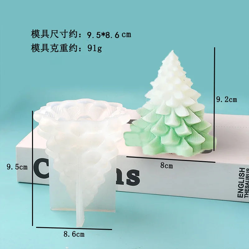 Christmas Tree Candle Mold – 3D Silicone DIY Candle Making Kit for Holiday Crafts