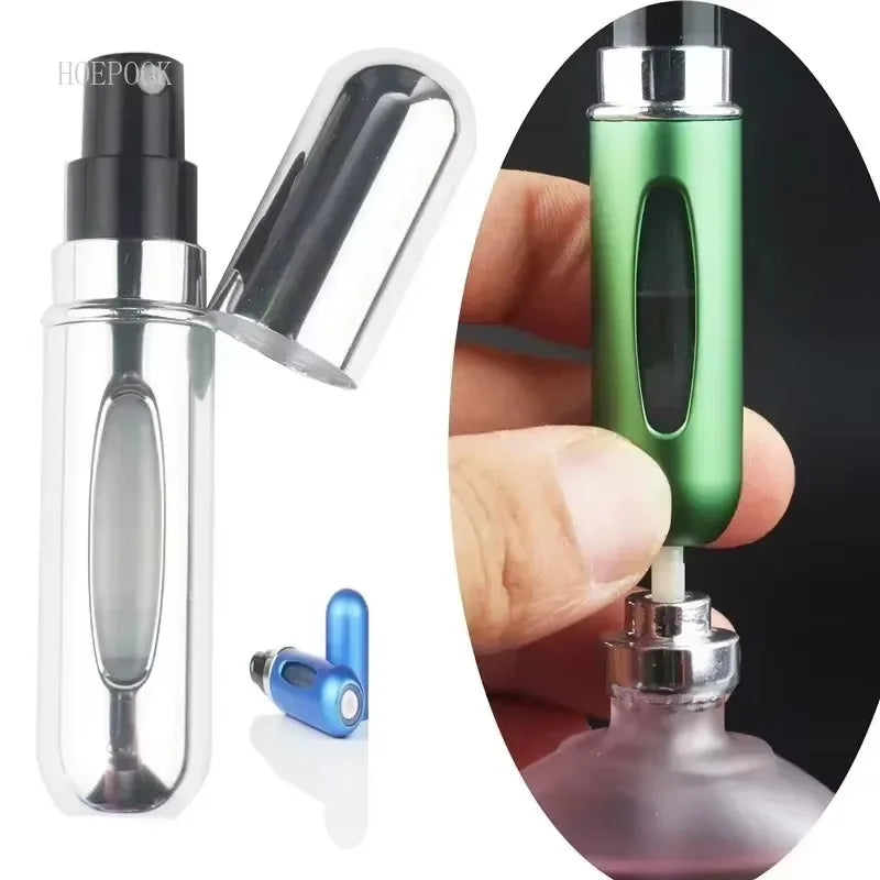 Portable Metal Perfume Bottle 5ml – Refillable Spray Atomizer for Fragrance Travel