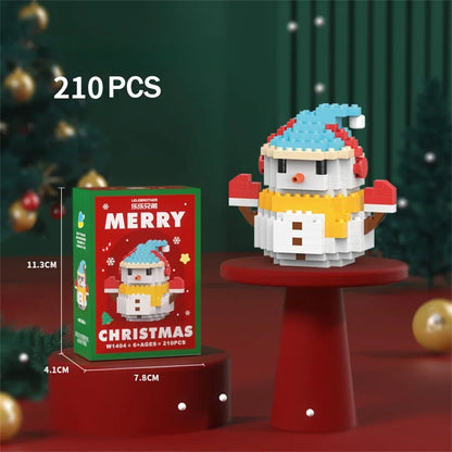 Christmas Micro Blocks Toy Set – Santa, Tree, Reindeer & Snowman Building Kits