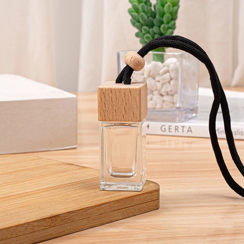 Car Empty Perfume Bottle 1PC – Dyed Square Cap for Essential Oil Diffuser & Fragrance