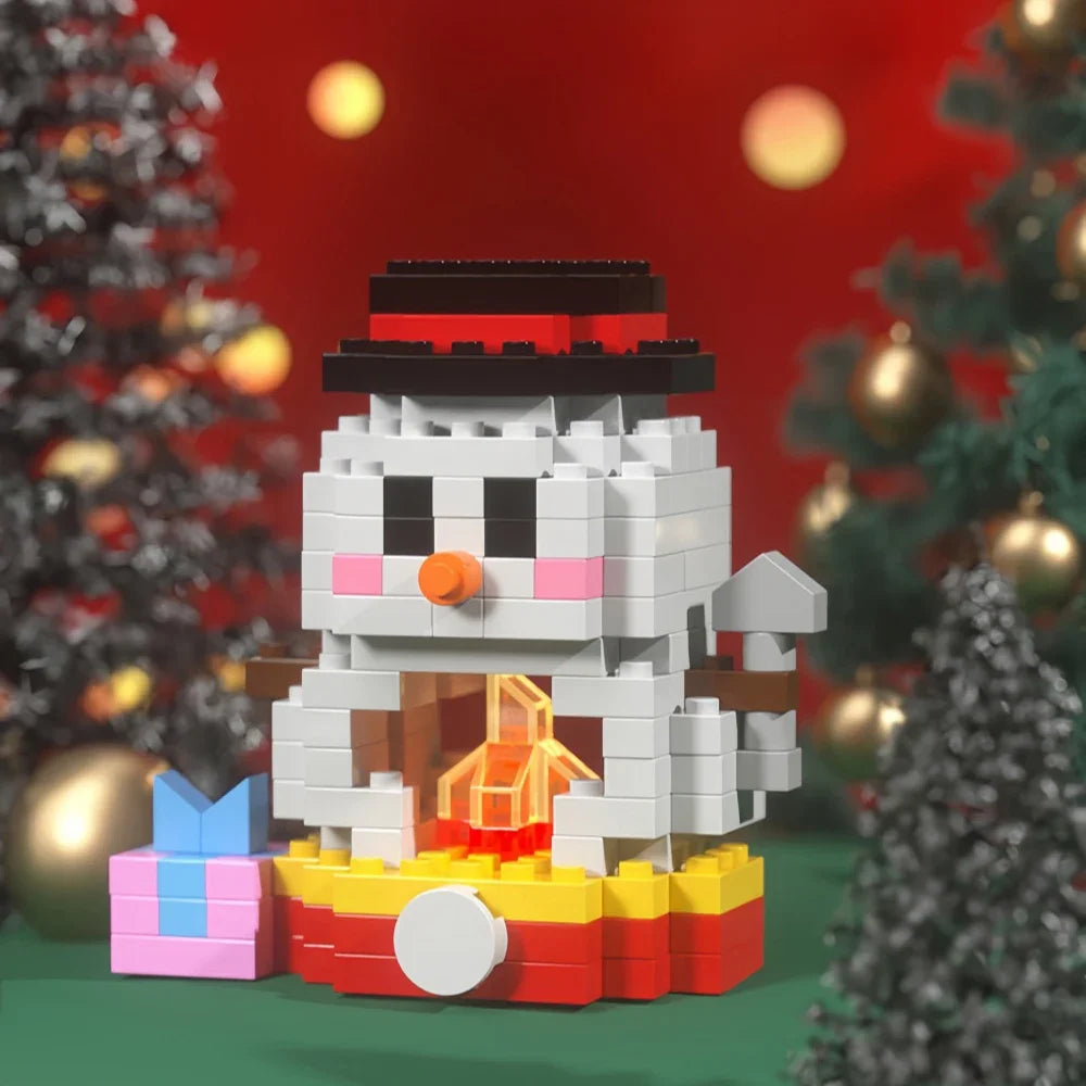 Christmas Micro Blocks Toy Set – Santa, Tree, Reindeer & Snowman Building Kits