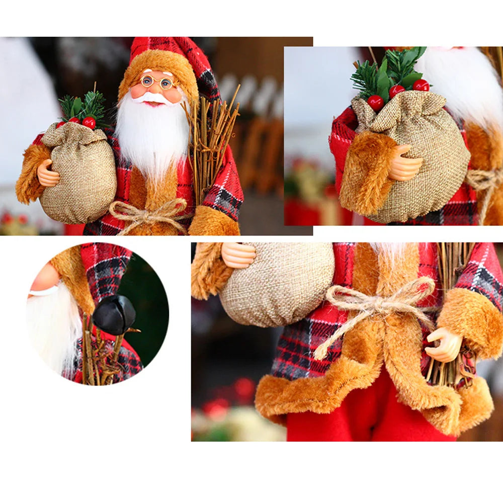 Santa Claus Plush Ornament – 1–4PCS Christmas Home Decoration & New Year Gift