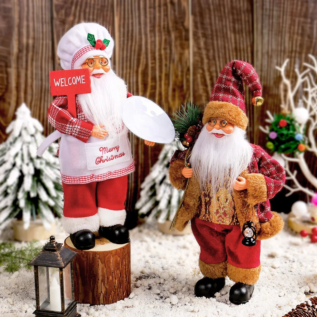 Santa Claus Plush Ornament – 1–4PCS Christmas Home Decoration & New Year Gift