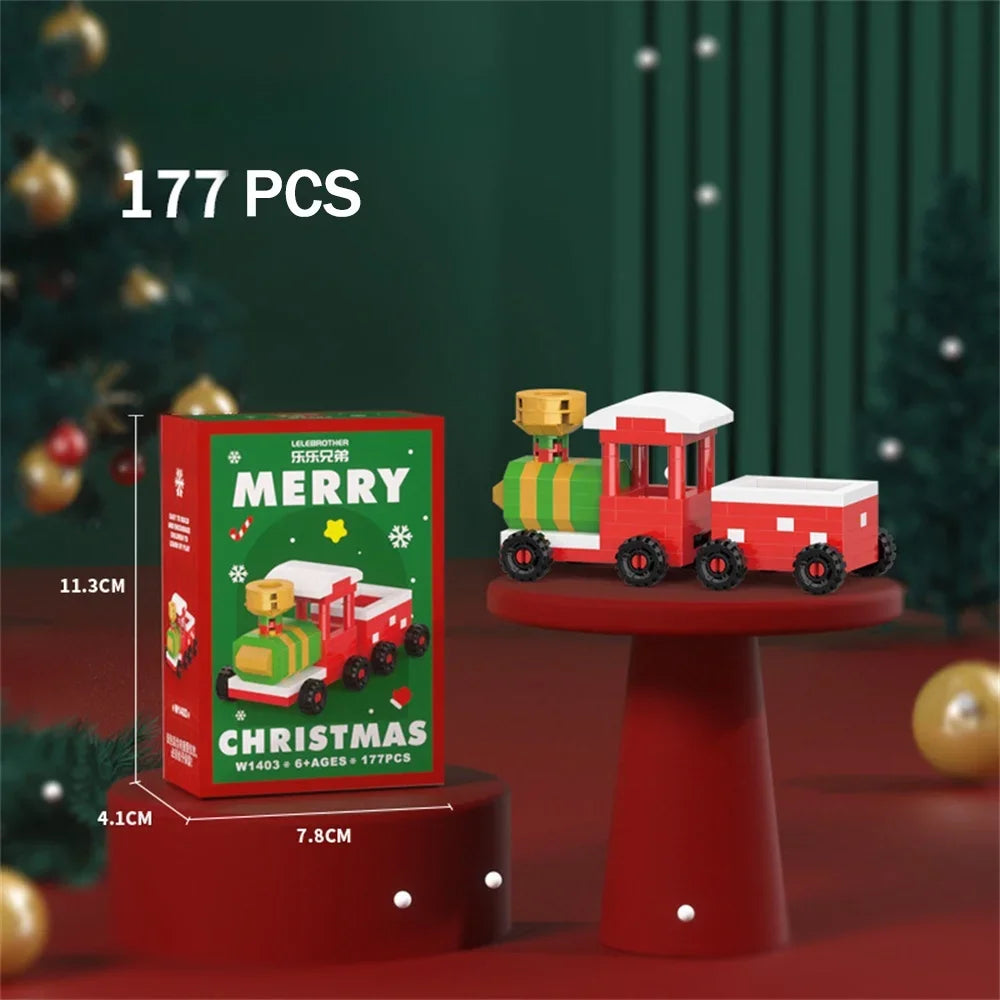 Christmas Micro Blocks Toy Set – Santa, Tree, Reindeer & Snowman Building Kits