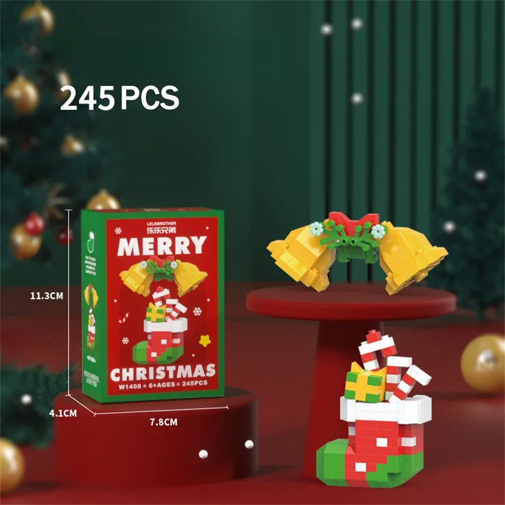 Christmas Micro Blocks Toy Set – Santa, Tree, Reindeer & Snowman Building Kits